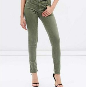 AG prima cigarette leg 30R dark olive jeans